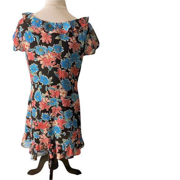 26-ZARA Еrafaluc black floral print dress size medium - Picture 3 of 7